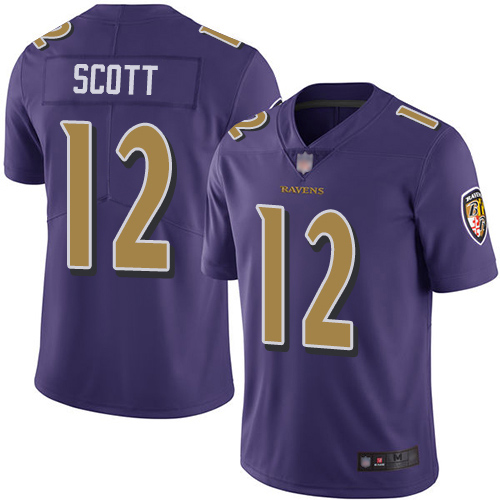 Baltimore Ravens Limited Purple Men Jaleel Scott Jersey NFL Football 12 Rush Vapor Untouchable